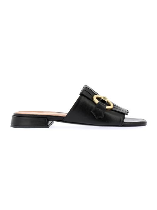 sabot da donna in pelle nera CHAMP DE FLEURS | 04.20Y